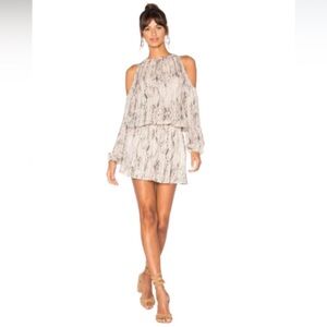 Ramy Brook Lauren 100% Silk Dress /Snake Print / Smocked / Cut out / Small